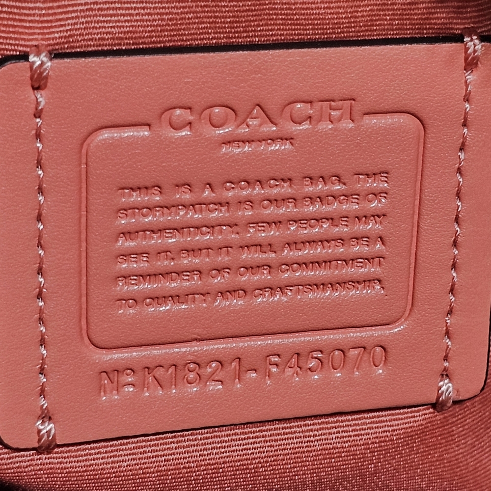Coach Charlie Mini Coral Leather Backpack & Matching Wallet Studs F45070 Silver - Picture 10 of 14